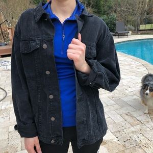Oversized black denim jacket